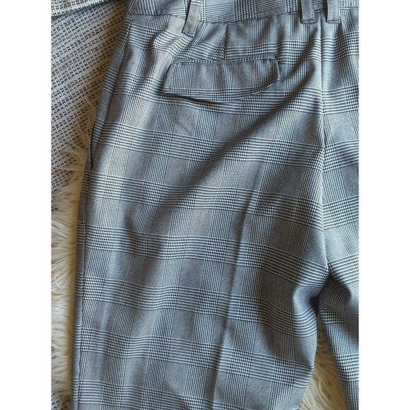 Michael Kors 4 Black & White Plaid Straight Fit Wide Leg Dress Pants Classic - Picture 9 of 9